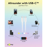 goobay Cable de silicona USB 2.0 rosa, conector USB-C > conector USB-C rosa neón