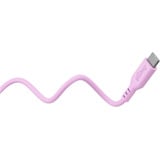 goobay Cable de silicona USB 2.0 rosa, conector USB-C > conector USB-C rosa neón