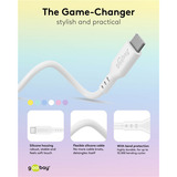 goobay Cable de silicona USB 2.0 rosa, conector USB-C > conector USB-C rosa neón