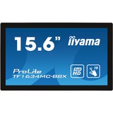 iiyama ProLite TF1634MC-B8X pantalla para PC 39,6 cm (15.6") 1920 x 1080 Pixeles Full HD LED Pantalla táctil Multi-usuario Negro, Pantalla de gran formato negro, 39,6 cm (15.6"), 1920 x 1080 Pixeles, Full HD, LED, Negro