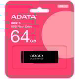 ADATA UC310 unidad flash USB 64 GB USB tipo A 3.2 Gen 1 (3.1 Gen 1) Negro, Lápiz USB negro, 64 GB, USB tipo A, 3.2 Gen 1 (3.1 Gen 1), 100 MB/s, Girar, Negro