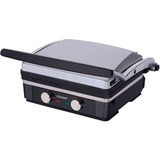 Cloer 6339 parrilla eléctrica de contacto, Barbacoa de contacto plateado/Negro, Negro, Plata, Rectangular, Plancha, Tapa con bisagra, 1800 W, 360 mm
