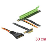 DeLOCK Tarjeta elevadora PCIe x1>x16 con cable flexible de 80 cm, Tarjeta de ampliación 