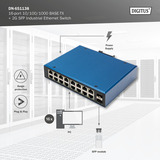 Digitus Red Ethernet Gigabit de 16 puertos, Interruptor/Conmutador 