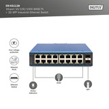 Digitus Red Ethernet Gigabit de 16 puertos, Interruptor/Conmutador 