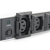 Digitus Regleta de enchufes 19" C13 con perfil de aluminio, 10 salidas, 1U negro/Aluminio