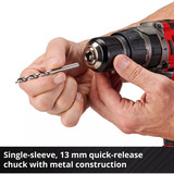 EINHELL Taladro atornillador percutor profesional a batería TP-CD 18/70 Li-i BL - Solo, 18 Voltios, Martillo atornillador negro/Rojo