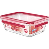 Emsa CLIP & CLOSE N1041000 recipiente de almacenar comida Rectangular Caja 1,3 L Transparente 1 pieza(s) transparente/Rojo, Caja, Rectangular, 1,3 L, Transparente, Vidrio, 420 °C