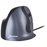 Evoluent Evoluent D ratón Oficina mano derecha USB tipo A Laser 3200 DPI negro/Plateado, mano derecha, Diseño vertical, Laser, USB tipo A, 3200 DPI, Negro, Gris, Plata