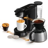 Philips HD6594/62 cafetera eléctrica Semi-automática Cafetera combinada 1 L, Cafetera monodosis negro, Cafetera combinada, 1 L, Dosis de café, De café molido, 1450 W, Negro