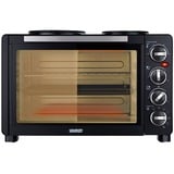 Unold 68885 cocina Cocina independiente Eléctrico Cerámico Negro, Mini horno negro, Cocina independiente, Negro, Giratorio, Negro, Metal, Vidrio