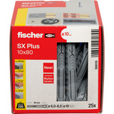 fischer Taco de expansión SX Plus 10x80, Pasador gris claro