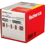 fischer Taco de expansión SX Plus 10x80, Pasador gris claro