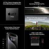 Apple iPhone 15 Pro 256GB Reacondicionado, Móvil negro