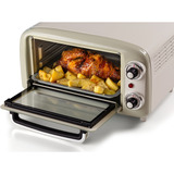Ariete 3919/03 10 L 800 W Beige Parrilla, Mini horno blanco/Verde claro, 10 L, Beige, Independiente, Giratorio, 90 - 230 °C, Mecánico
