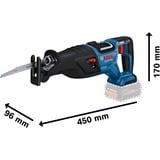 Bosch GSA 18V-28 Professional, Sierra de sable azul/Negro, 97 dB, 86 dB, 185 mm, 500 mm, 108 mm
