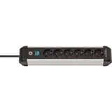 Brennenstuhl 1391030600, Regleta negro/Plateado