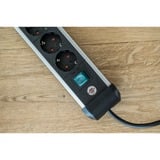 Brennenstuhl Regleta Premium-Alu-Line 6 tomas negro/Plateado