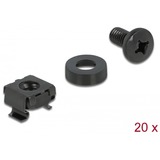 DeLOCK 66548 tornillo/tuerca 1,2 cm 20 pieza(s) M6 Bolts & nuts negro, Bolts & nuts, Metal, Metal, M6, Cabeza redonda, PH (Phillips)