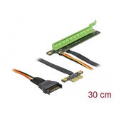 DeLOCK 85762 tarjeta y adaptador de interfaz Interno PCIe, Tarjeta de ampliación PCIe, PCIe, Negro, Verde, 0,3 m, 1 pieza(s)