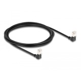 DeLOCK Cable de parche RJ-45 Cat.6a S/FTP, Slim 90° angular negro