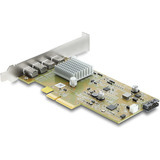 DeLOCK Tarjeta PCI-E x4 a 2x USB-C 40Gbps / 2x MiniDisplay LP, Tarjeta de interfaz 