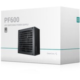 DeepCool PF600 unidad de fuente de alimentación 600 W 20+4 pin ATX ATX Negro, Fuente de alimentación de PC negro, 600 W, 220 - 240 V, 50 Hz, 100 W, 576 W, 100 W