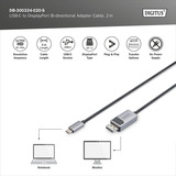Digitus Cable adaptador USB4 Gen 2x2 USB-C > DisplayPort negro/Gris