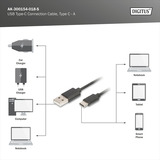 Digitus Cable de conexión USB 2.0 USB-A > USB-C negro