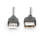 Digitus Cable de extensión USB 2.0, conector USB-A > enchufe USB-A, Cable alargador negro