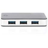 Digitus Concentrador USB 3.0, 4 puertos, color negro, Hub USB negro, 4 puertos, color negro, USB 3.2 Gen 1 (3.1 Gen 1) Type-A, 5000 Mbit/s, Negro, Plata, China, 5 V, Windows 7 Home Premium, Windows Vista Home Premium, Windows XP Home
