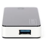 Digitus Concentrador USB 3.0, 4 puertos, color negro, Hub USB negro, 4 puertos, color negro, USB 3.2 Gen 1 (3.1 Gen 1) Type-A, 5000 Mbit/s, Negro, Plata, China, 5 V, Windows 7 Home Premium, Windows Vista Home Premium, Windows XP Home