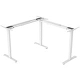 Digitus Estructura de mesa ajustable en altura eléctrica, forma en L de 90°, Bastidor blanco