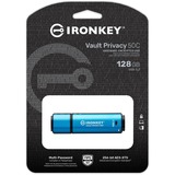 Kingston IronKey Vault Privacy 50 128 GB, Lápiz USB celeste/Negro