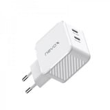 Nevox Cargador 45W DUAL USB-C (PD) QC3.0 GaN blanco