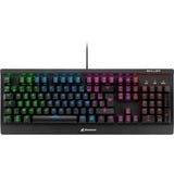 Sharkoon Skiller Mech SGK3 teclado USB AZERTY Francés Negro, Teclado para gaming negro, USB, Interruptor mecánico, AZERTY, LED RGB, Negro