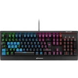 Sharkoon Skiller Mech SGK3 teclado USB AZERTY Francés Negro, Teclado para gaming negro, USB, Interruptor mecánico, AZERTY, LED RGB, Negro