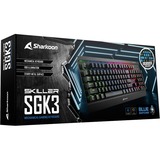 Sharkoon Skiller Mech SGK3 teclado USB AZERTY Francés Negro, Teclado para gaming negro, USB, Interruptor mecánico, AZERTY, LED RGB, Negro