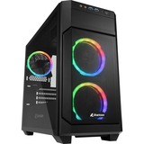 Sharkoon V1000 RGB Micro Torre Negro, Cajas de torre negro, Micro Torre, PC, Negro, micro ATX, Mini-ITX, Juego, Multi