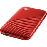 WD My Passport 2000 GB Rojo, Unidad de estado sólido rojo, 2000 GB, USB Tipo C, 3.2 Gen 2 (3.1 Gen 2), 1050 MB/s, Protección mediante contraseña, Rojo