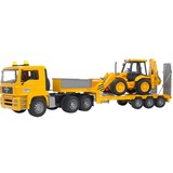 bruder MAN TGA Low loader truck with JCB Backhoe loader vehículo de juguete, Automóvil de construcción 3 año(s), ABS sintéticos, Negro, Amarillo
