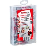 fischer Caja Meister DUOPOWER corta / larga + tornillo, Pasador gris claro/Rojo