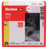 fischer Taco para hormigón celular FFA 10 S, Pasador gris claro