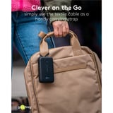 goobay Powerbank 20.000 mAh, cable USB-C integrado 13 cm, 30 vatios, Banco de potencia negro