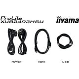 iiyama XUB2493HSU-B7 pantalla para PC 60,5 cm (23.8") 1920 x 1080 Pixeles Full HD LED Negro, Monitor LED negro (mate), 60,5 cm (23.8"), 1920 x 1080 Pixeles, Full HD, LED, 1 ms, Negro