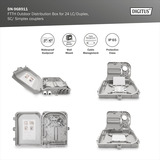 Digitus Caja de distribución FTTH para exterior - 24 acopladores LC/Dúplex o 24 SC/Simplex, Caja de fíbra óptica 
