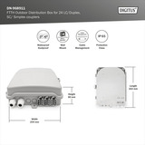 Digitus Caja de distribución FTTH para exterior - 24 acopladores LC/Dúplex o 24 SC/Simplex, Caja de fíbra óptica 