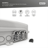 Digitus Caja de distribución FTTH para exterior - 24 acopladores LC/Dúplex o 24 SC/Simplex, Caja de fíbra óptica 