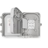 Digitus Caja de distribución FTTH para exterior - 24 acopladores LC/Dúplex o 24 SC/Simplex, Caja de fíbra óptica 
