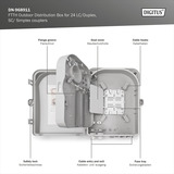 Digitus Caja de distribución FTTH para exterior - 24 acopladores LC/Dúplex o 24 SC/Simplex, Caja de fíbra óptica 